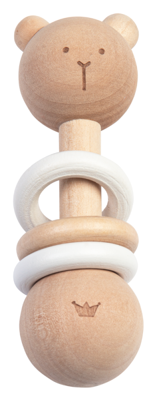 Rassel Bär aus Holz 12 cm